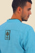 Shirt in cotton with contrast color stitching